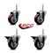 Service Caster 35 Inch Maroon Polyurethane Wheel Swivel 34 Inch Threaded Stem Caster Set 2 Brakes SCC SCC-TS20S3514-PPUB-MRN-34212-2-PLB-2 - alternate 5